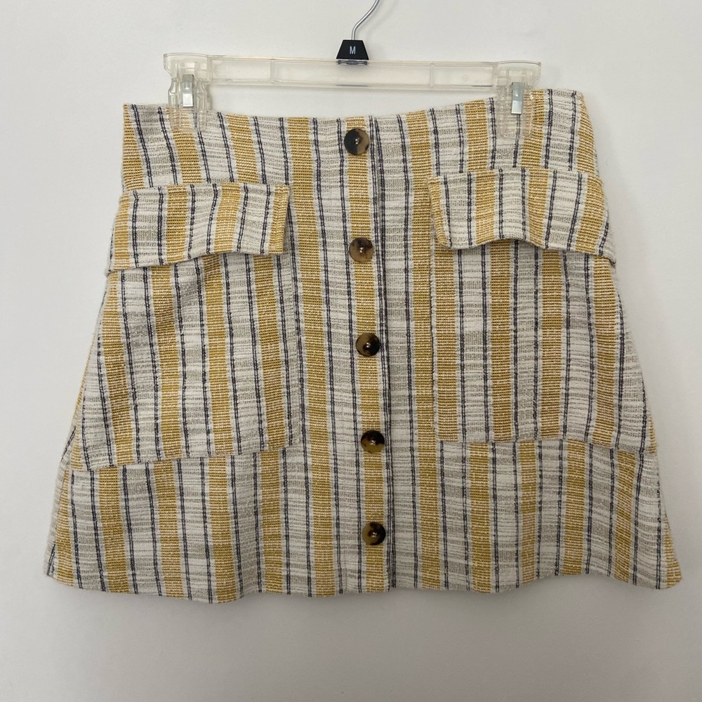 Mango yellow and white plaid skirt - USA Medium